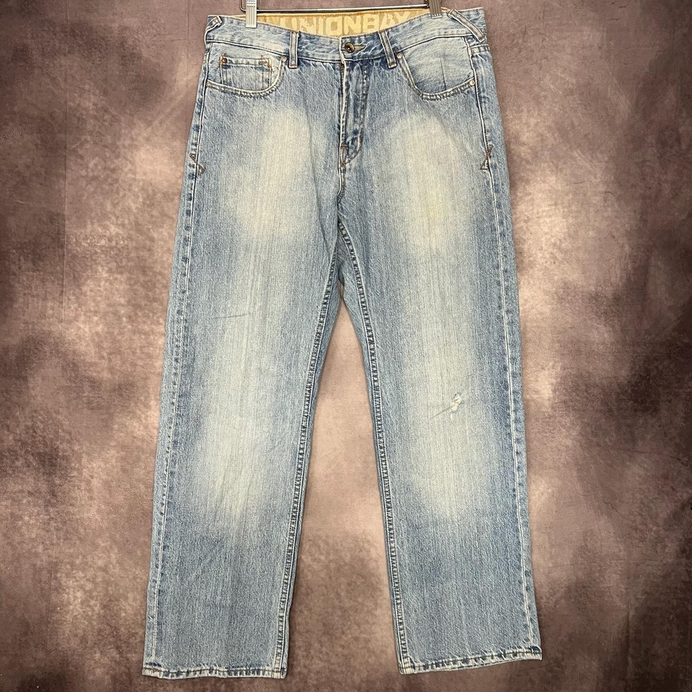 Vintage UNIONBAY Jeans Men's 34x30 Light Wash Relaxed Straight 90s‎